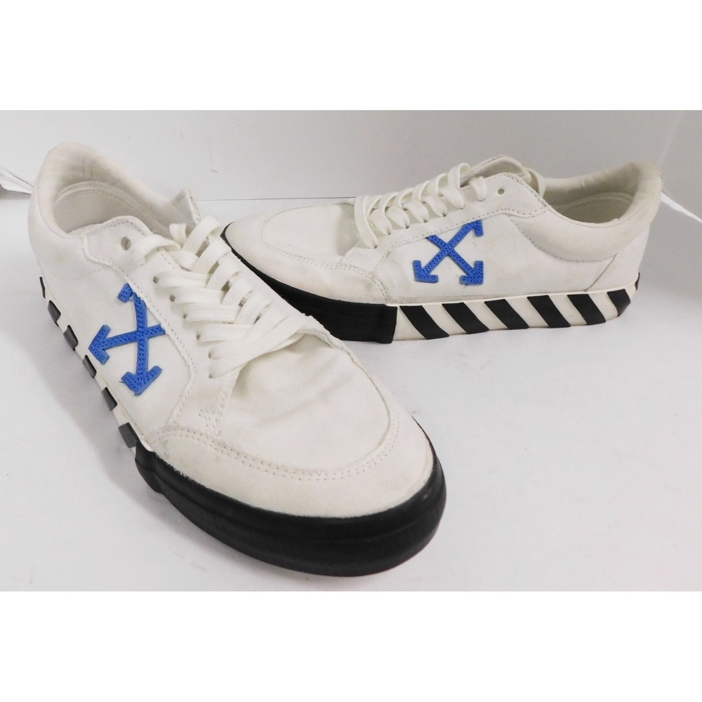 Off-White Vulcanized Men's Low Top EU 44 Lace-Up Athletic Sneakers White/Blue